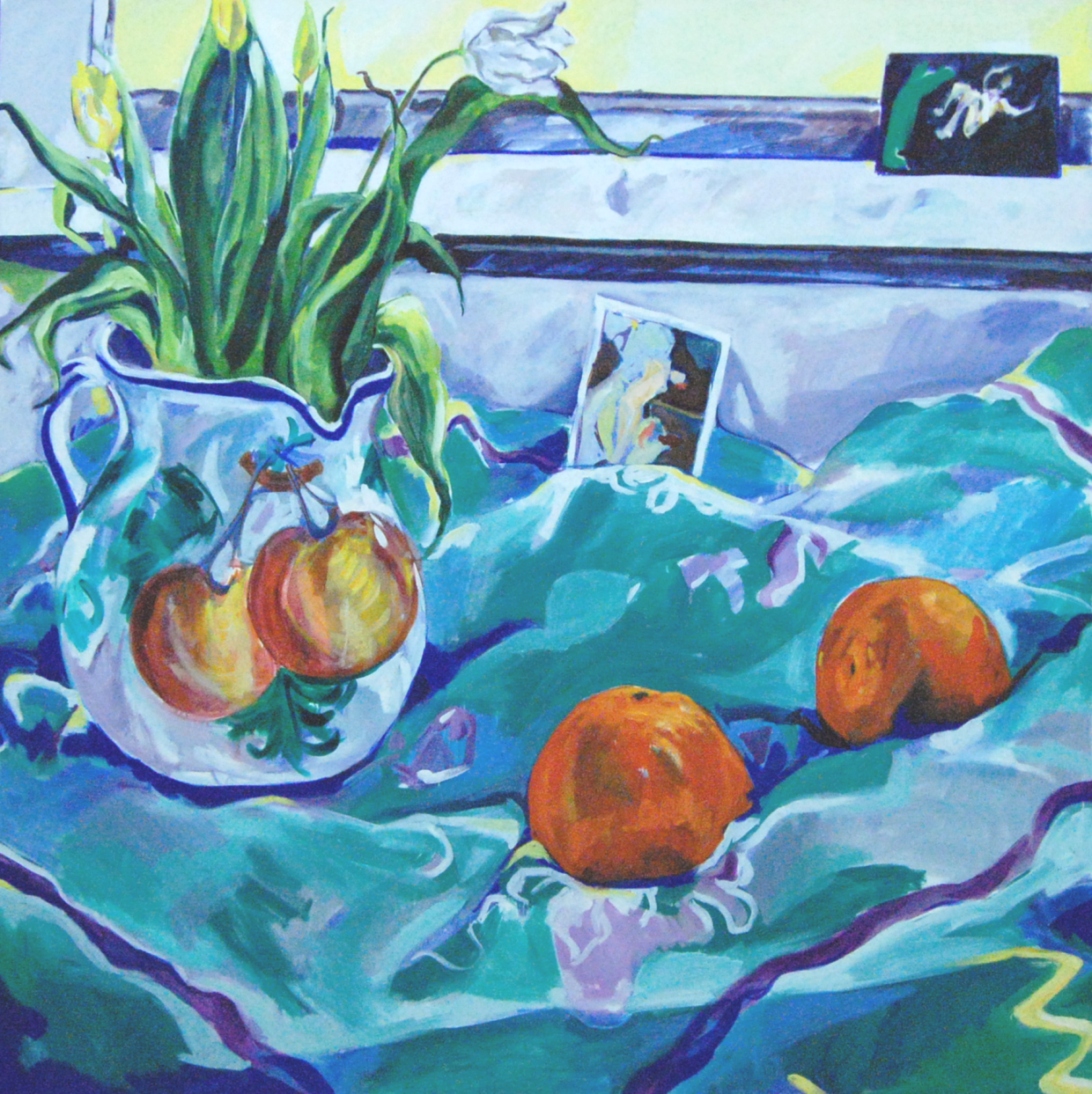 Green still Life with Oranges