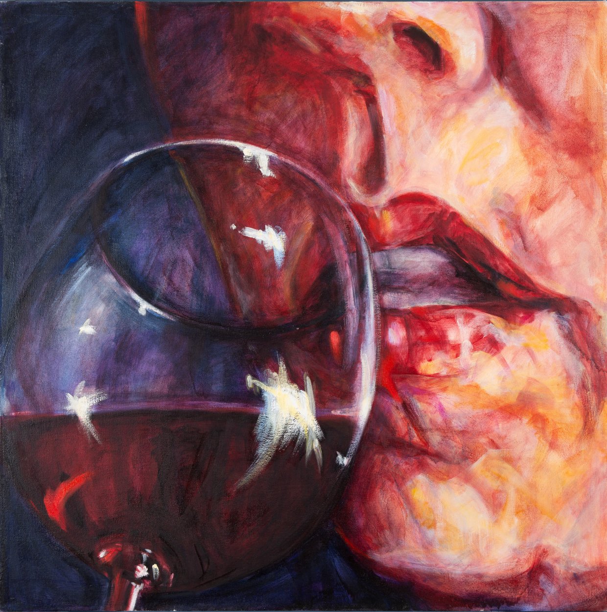 Lynn Drinking Wine